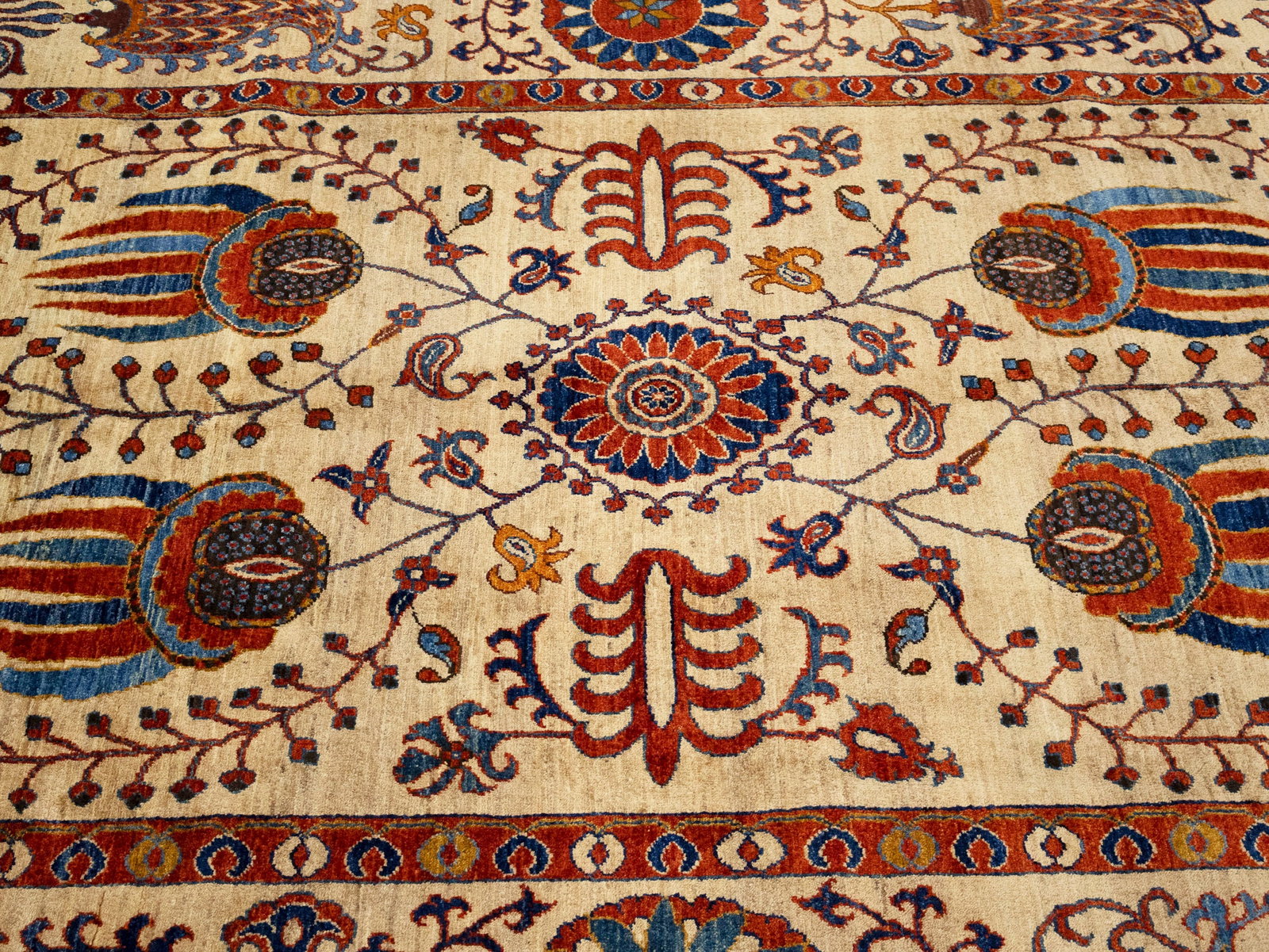Beige Floral 7X10 Afghan Mamlouk Oriental Rug - 6