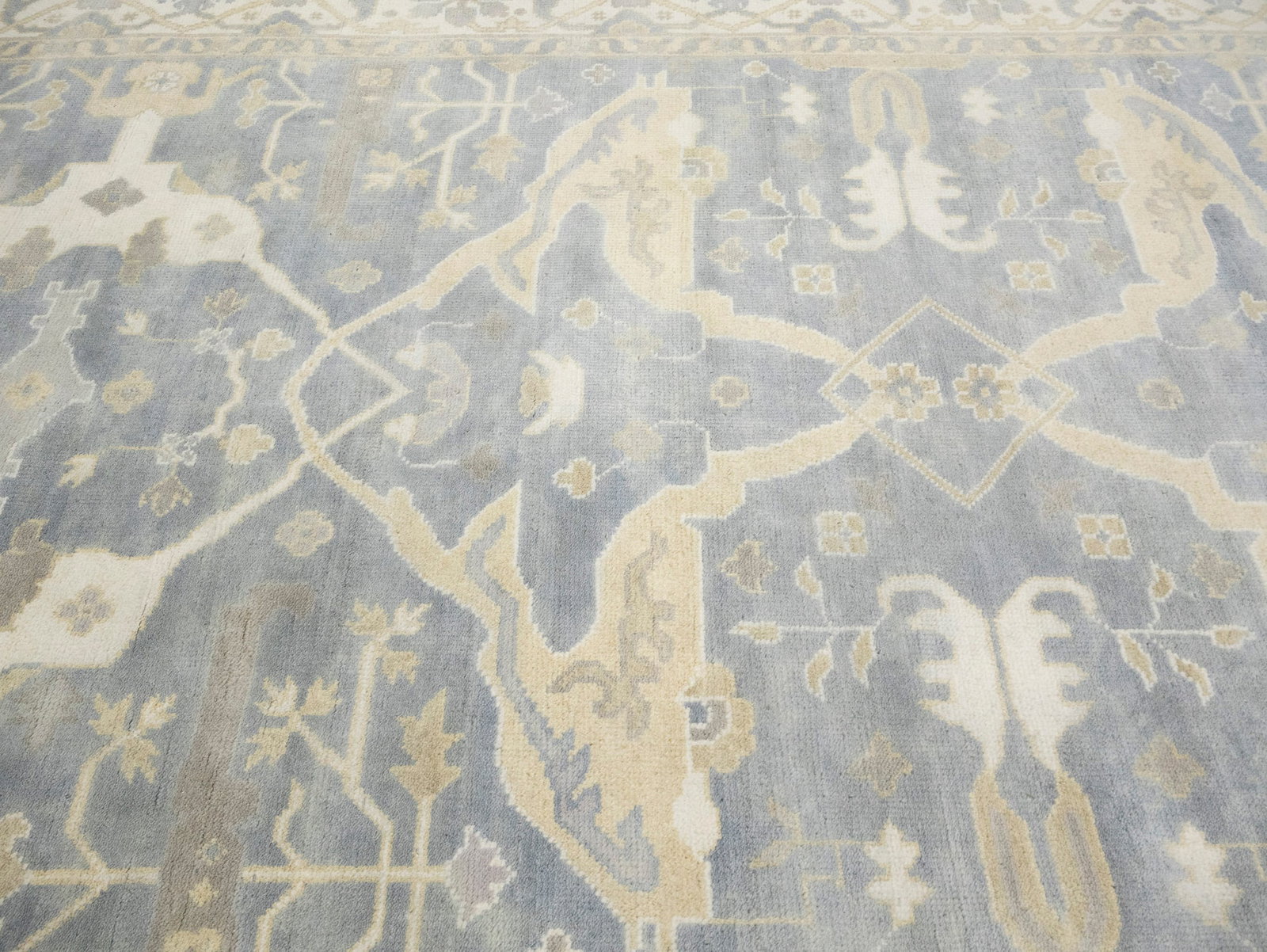 Gray Floral 8X16 Oushak Oriental Rug - 10