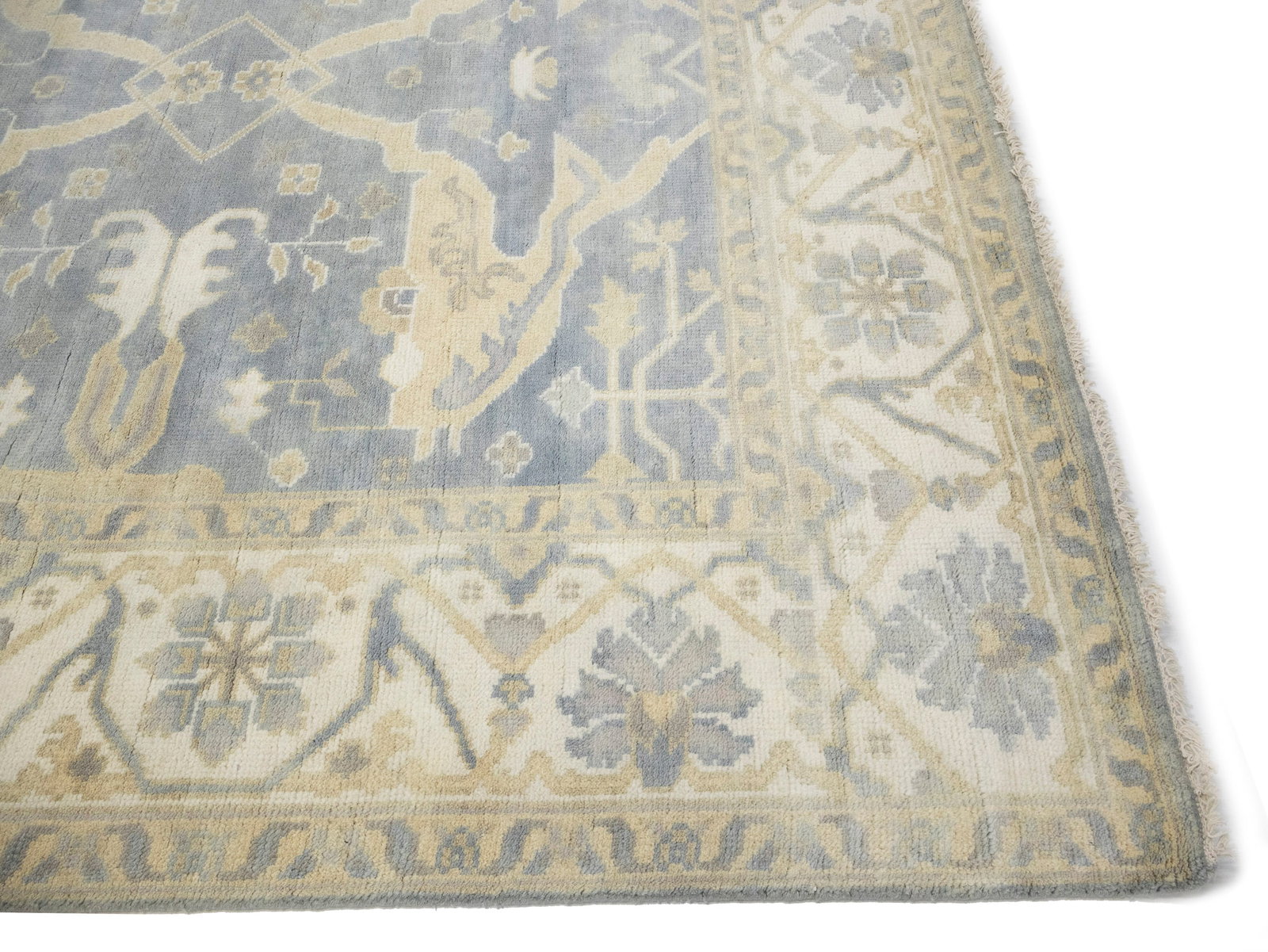 Gray Floral 8X16 Oushak Oriental Rug - 11