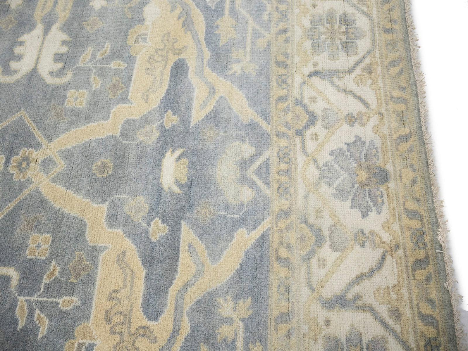 Gray Floral 8X16 Oushak Oriental Rug - 12