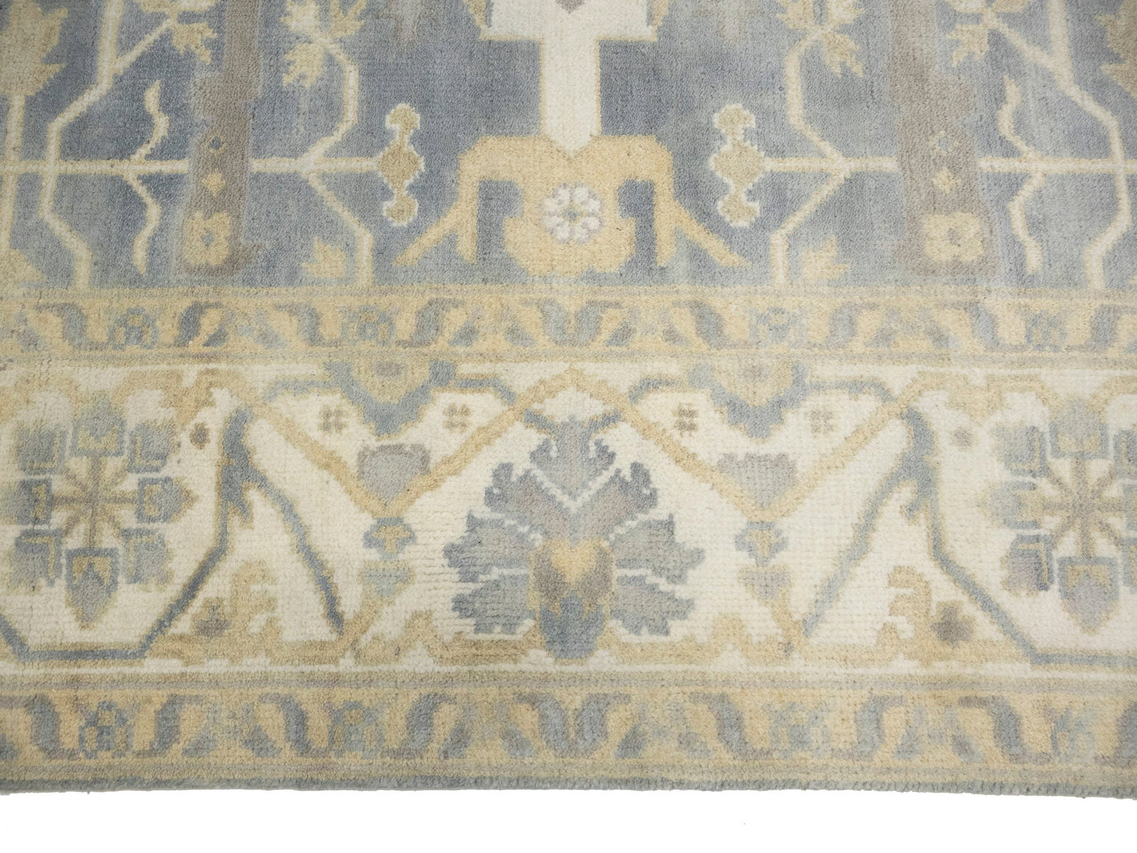 Gray Floral 8X16 Oushak Oriental Rug - 13