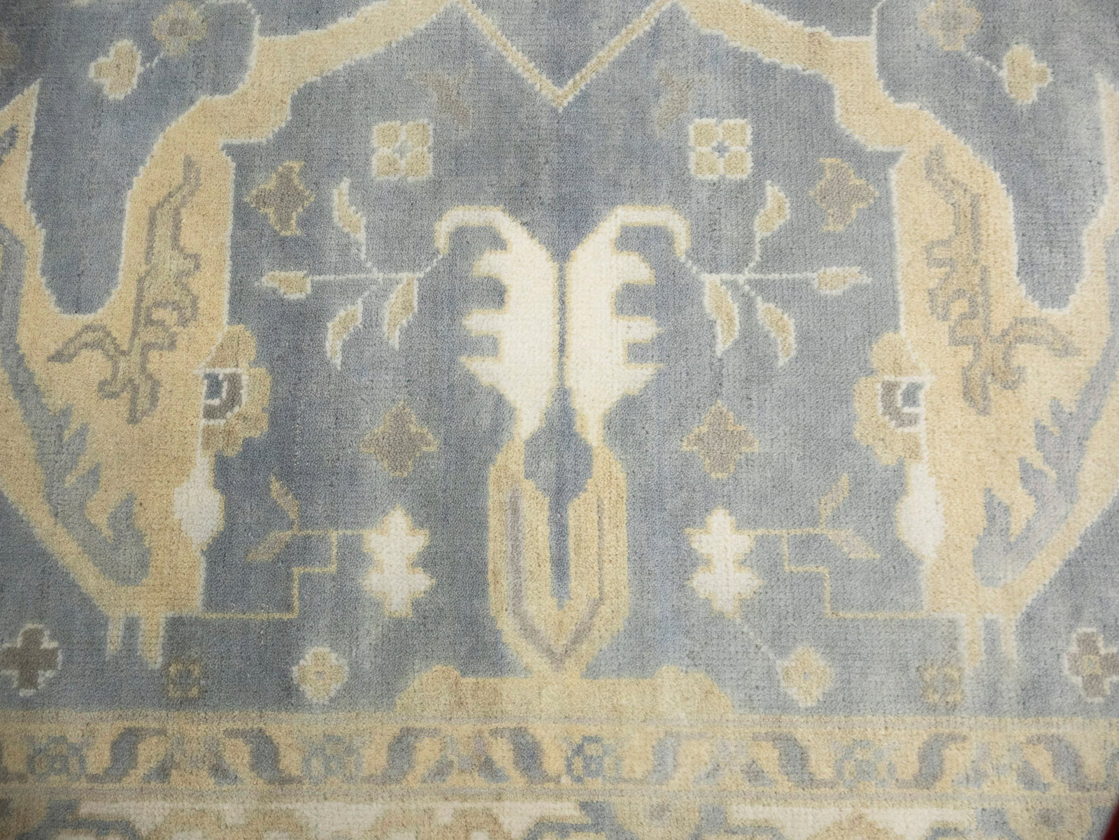 Gray Floral 8X16 Oushak Oriental Rug - 14