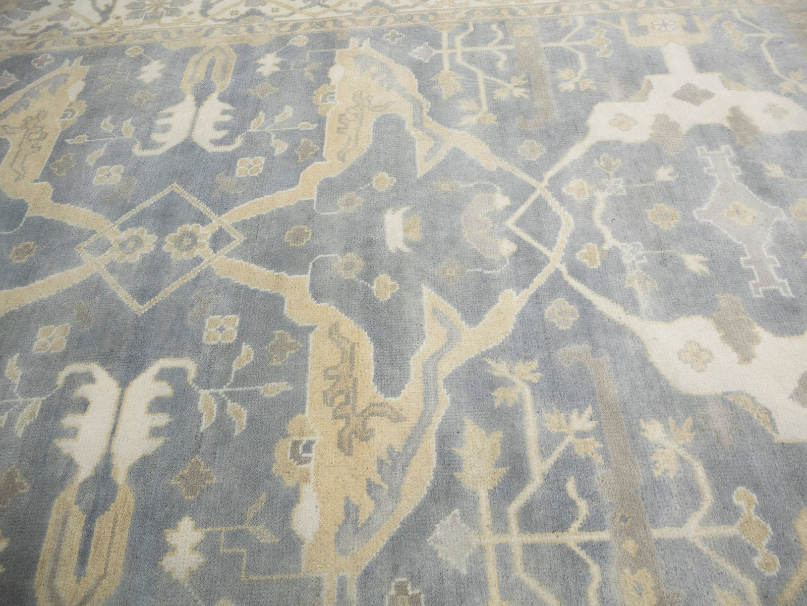 Gray Floral 8X16 Oushak Oriental Rug - 15