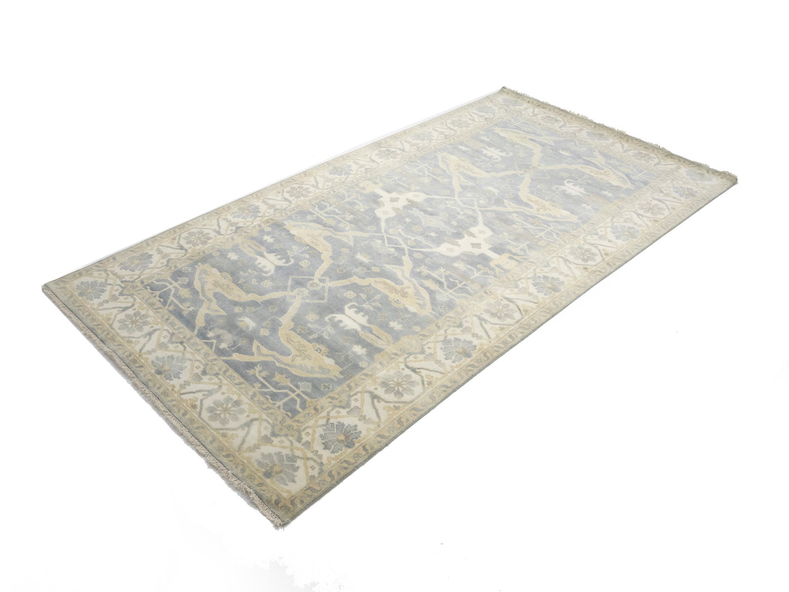 Gray Floral 8X16 Oushak Oriental Rug - 4