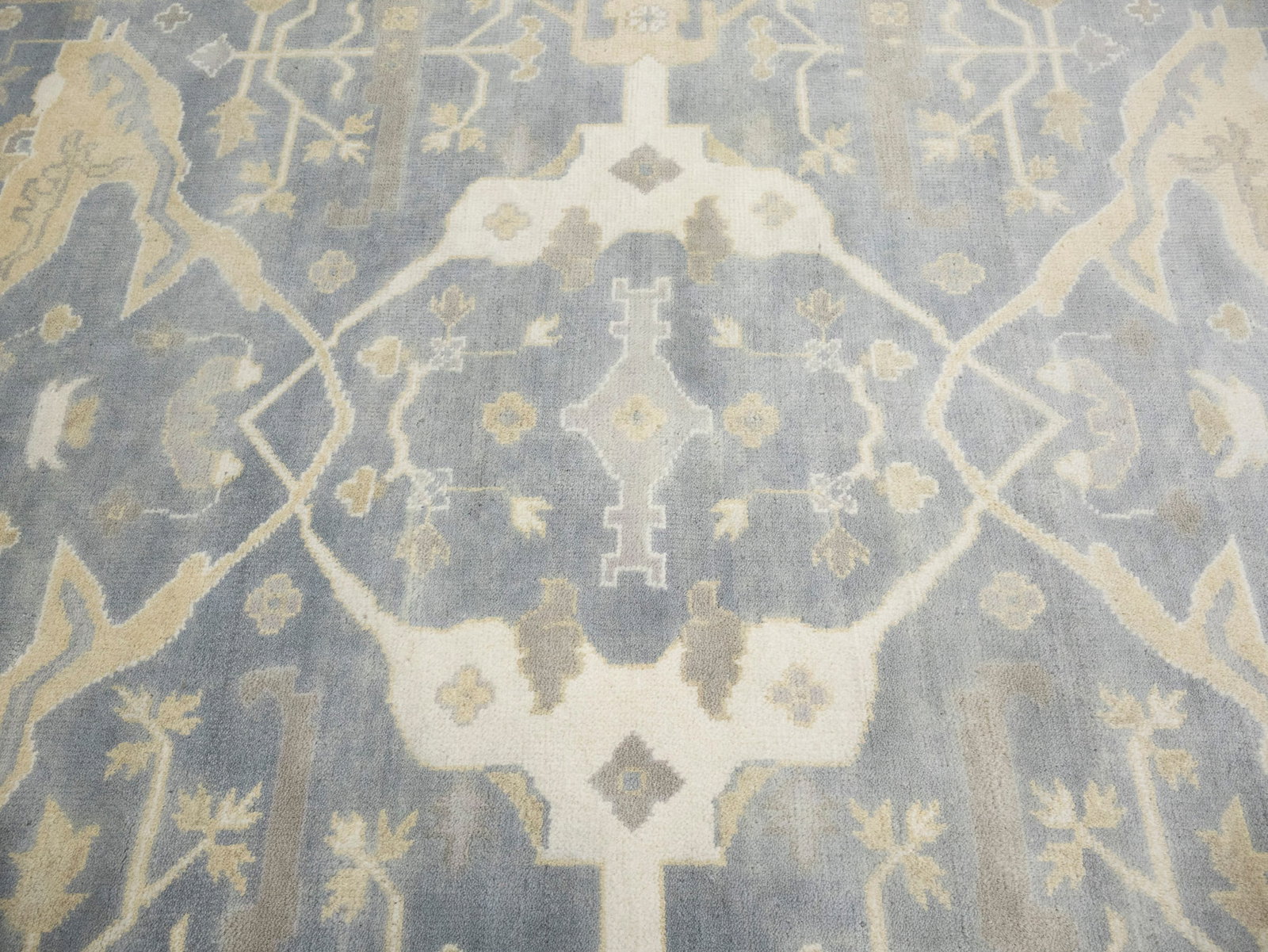 Gray Floral 8X16 Oushak Oriental Rug - 9