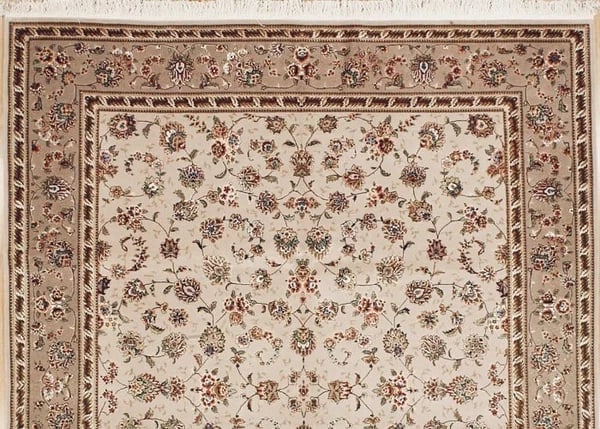 Hand-Knotted Sino-Kashan Beige Mauve All-Over Floral Oriental Rug Carpet 8' x 10' - 4