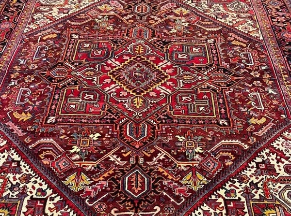 Hand Knotted Persian Heriz Tribal Wool Oriental Area Rug 8' x 11'1" - 3