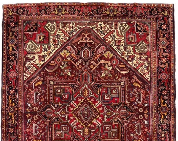 Hand Knotted Persian Heriz Tribal Wool Oriental Area Rug 8' x 11'1" - 5