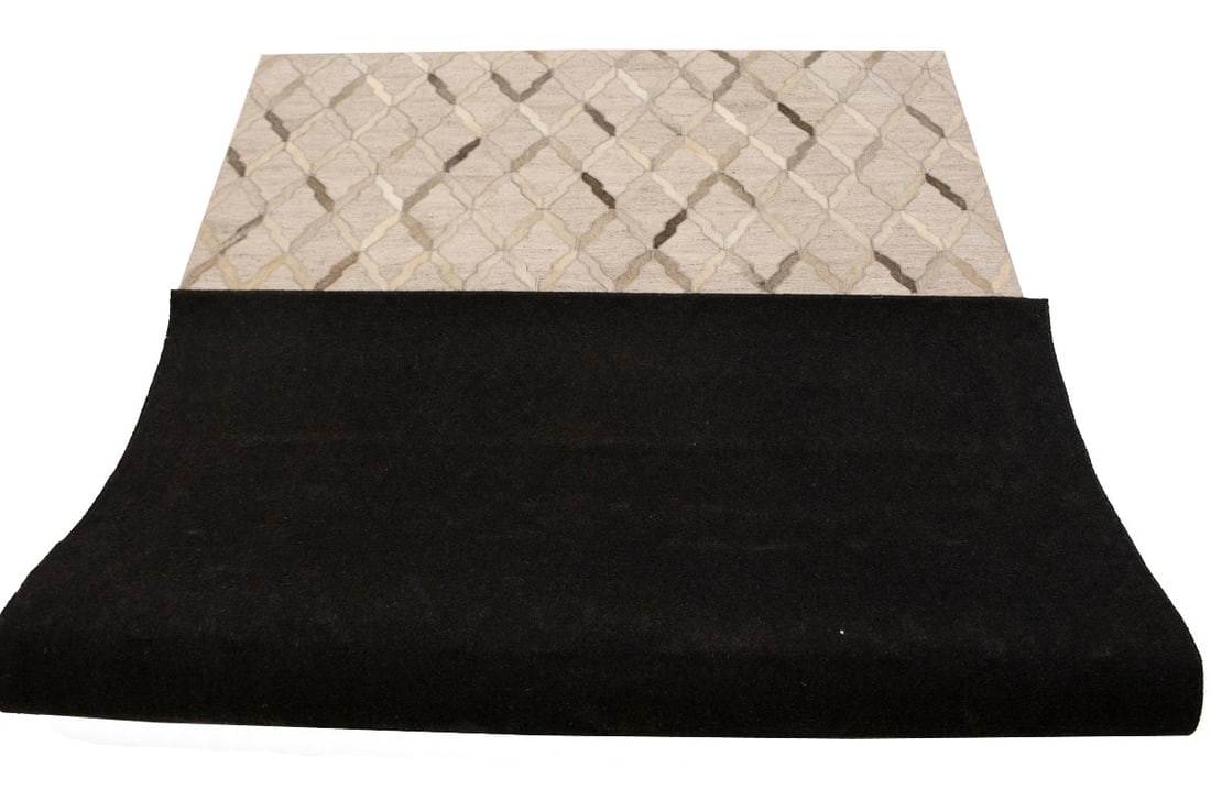 Silver Cowhide 5X8 Modern Leather Rug - 15