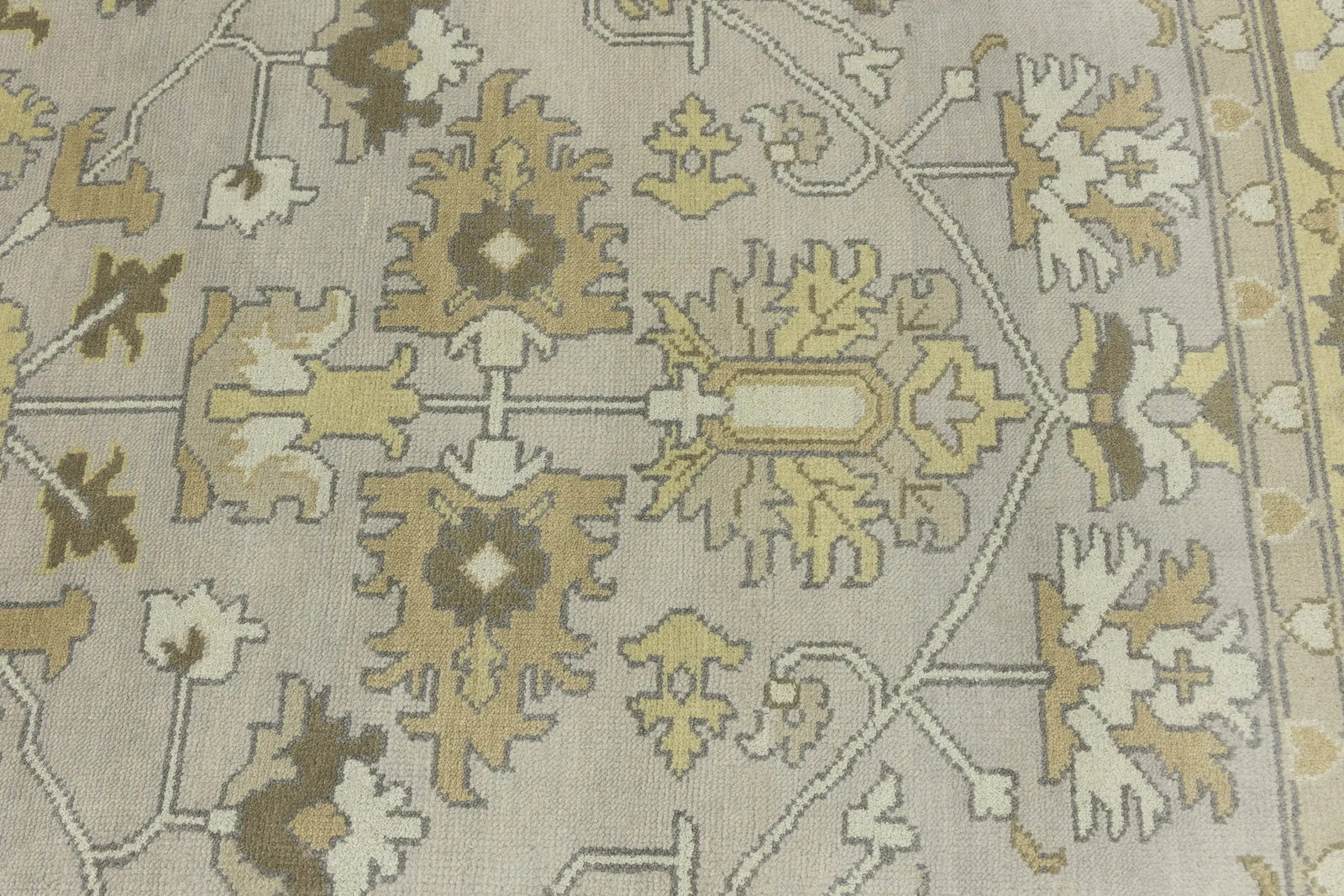 Gray Floral Traditional 9X12 Oushak Chobi Oriental Rug - 12