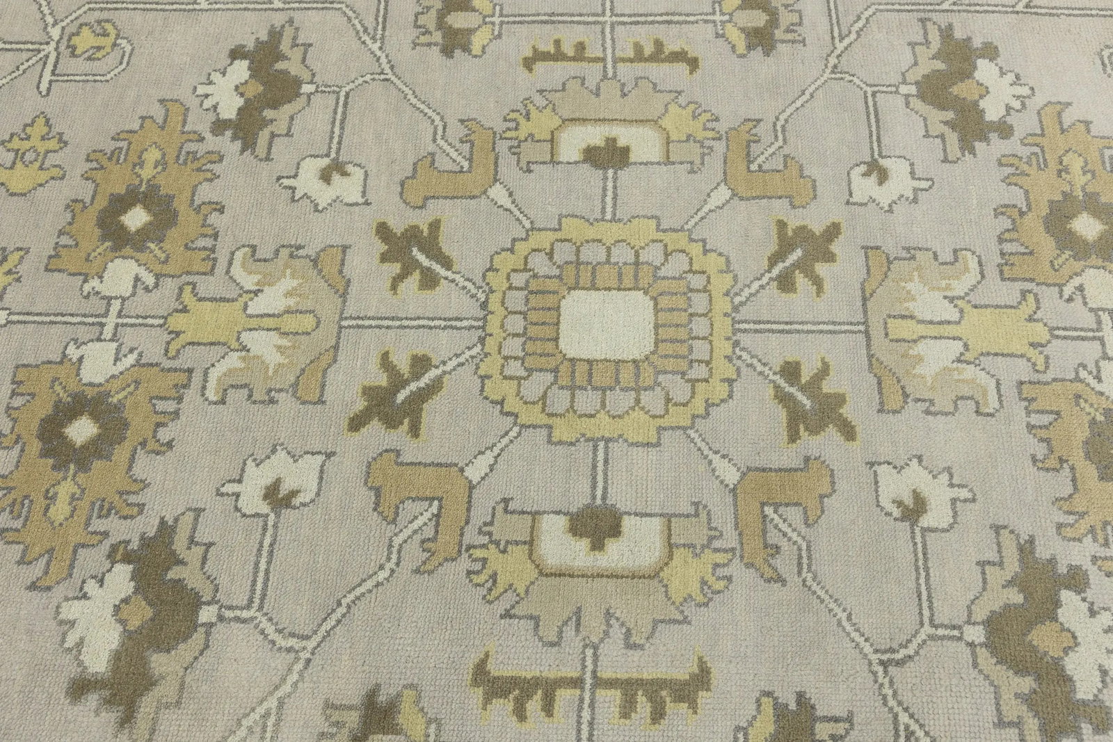 Gray Floral Traditional 9X12 Oushak Chobi Oriental Rug - 14