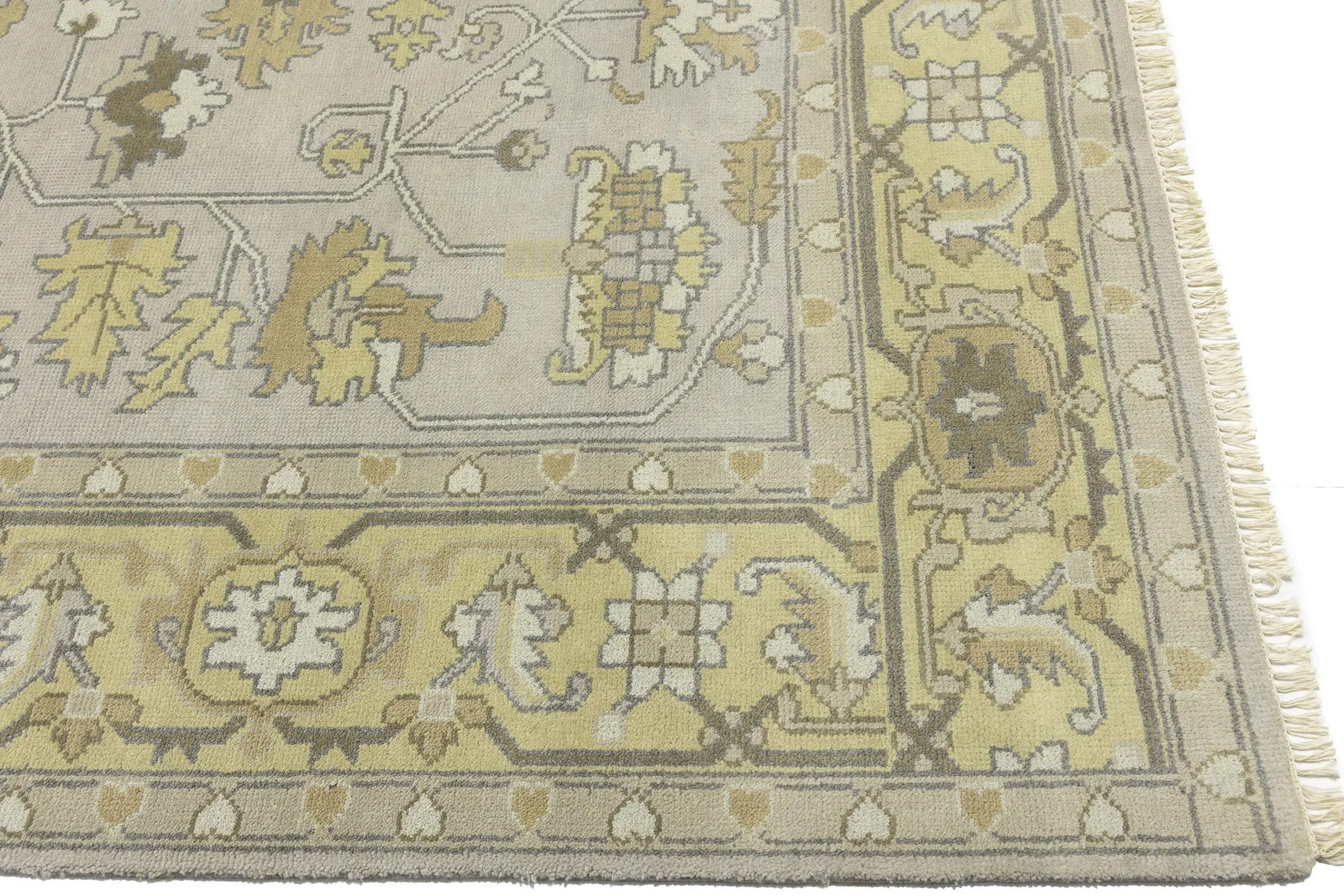 Gray Floral Traditional 9X12 Oushak Chobi Oriental Rug - 6