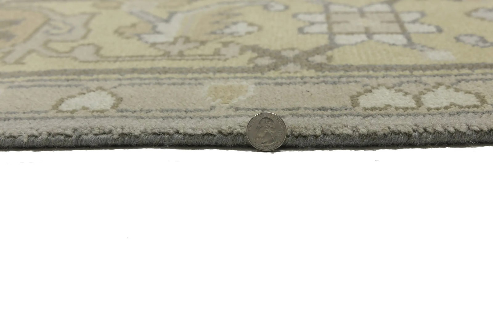 Gray Floral Traditional 9X12 Oushak Chobi Oriental Rug - 7