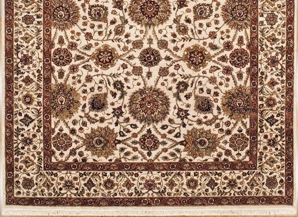 Hand Knotted Jaipur Ivory Wool Oriental Area Rug Carpet 9'2" x 12'1" - 2