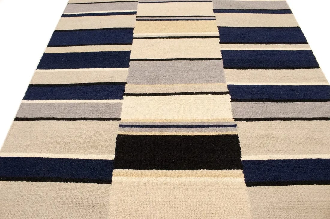 Multicolored Stripes 5X8 Hand-Tufted Modern Rug - 13