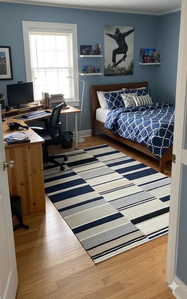 Multicolored Stripes 5X8 Hand-Tufted Modern Rug - 2