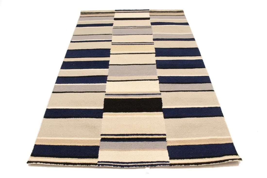 Multicolored Stripes 5X8 Hand-Tufted Modern Rug - 3