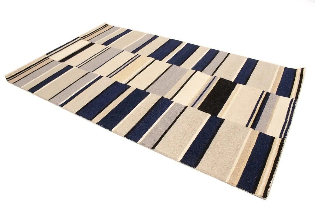 Multicolored Stripes 5X8 Hand-Tufted Modern Rug - 4