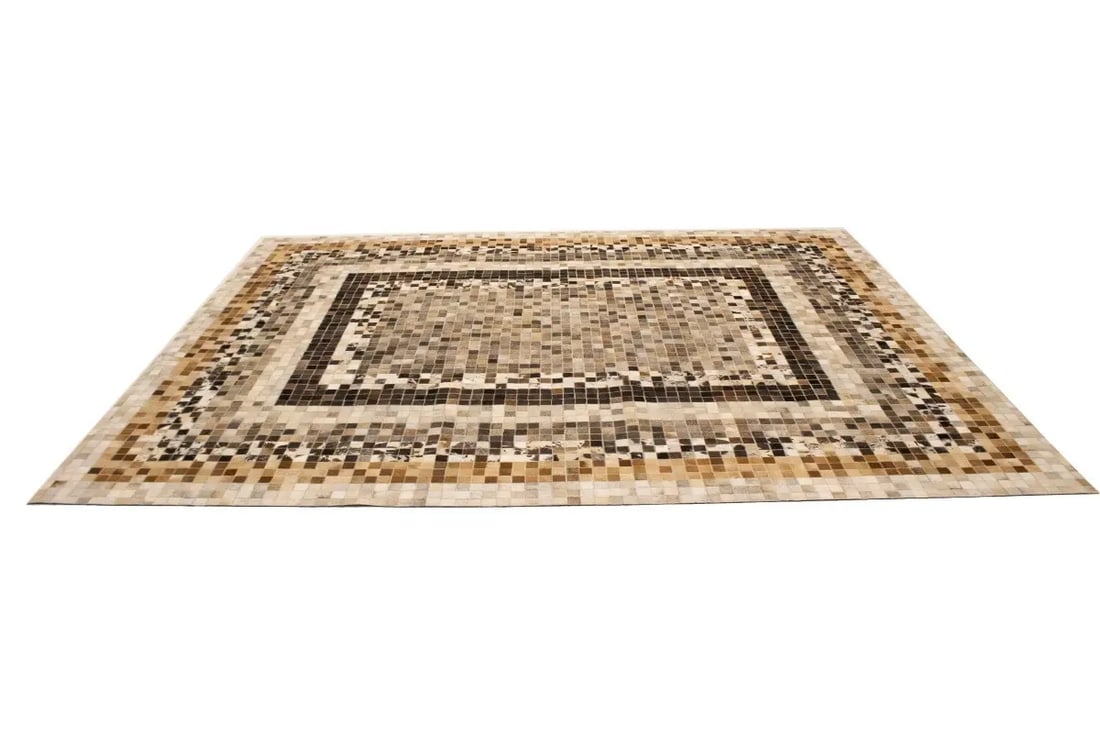 Multicolored Cowhide 8X10 Modern Leather Rug - 6