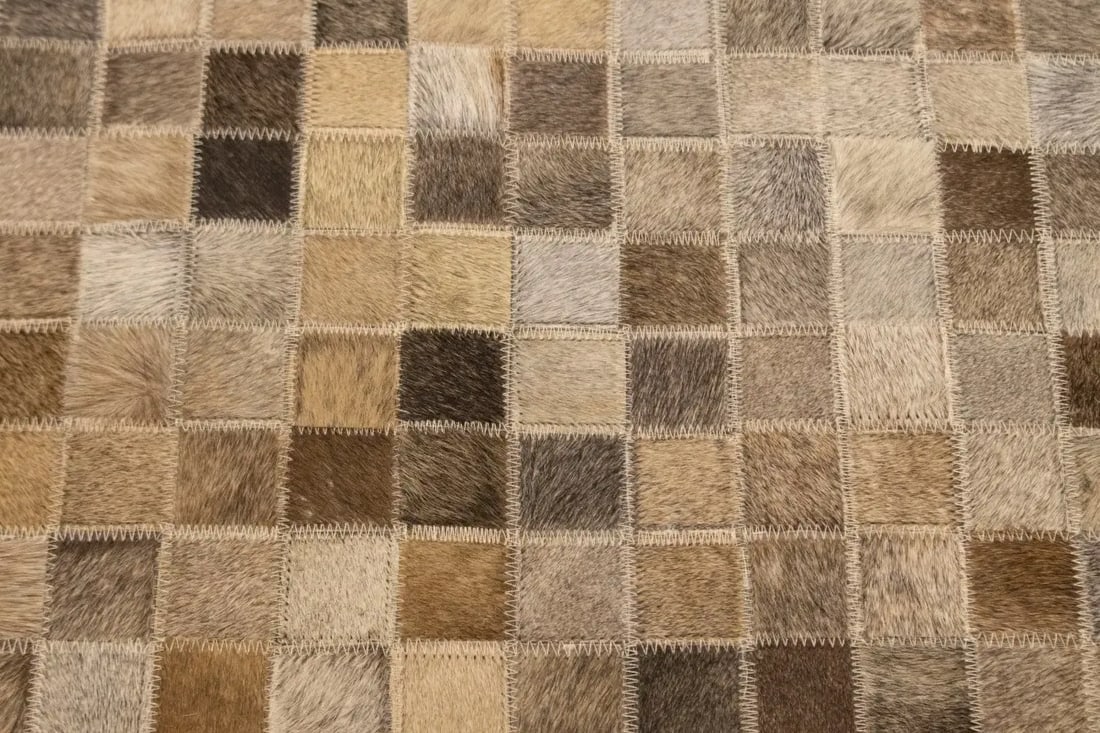 Multicolored Cowhide 8X10 Modern Leather Rug - 8