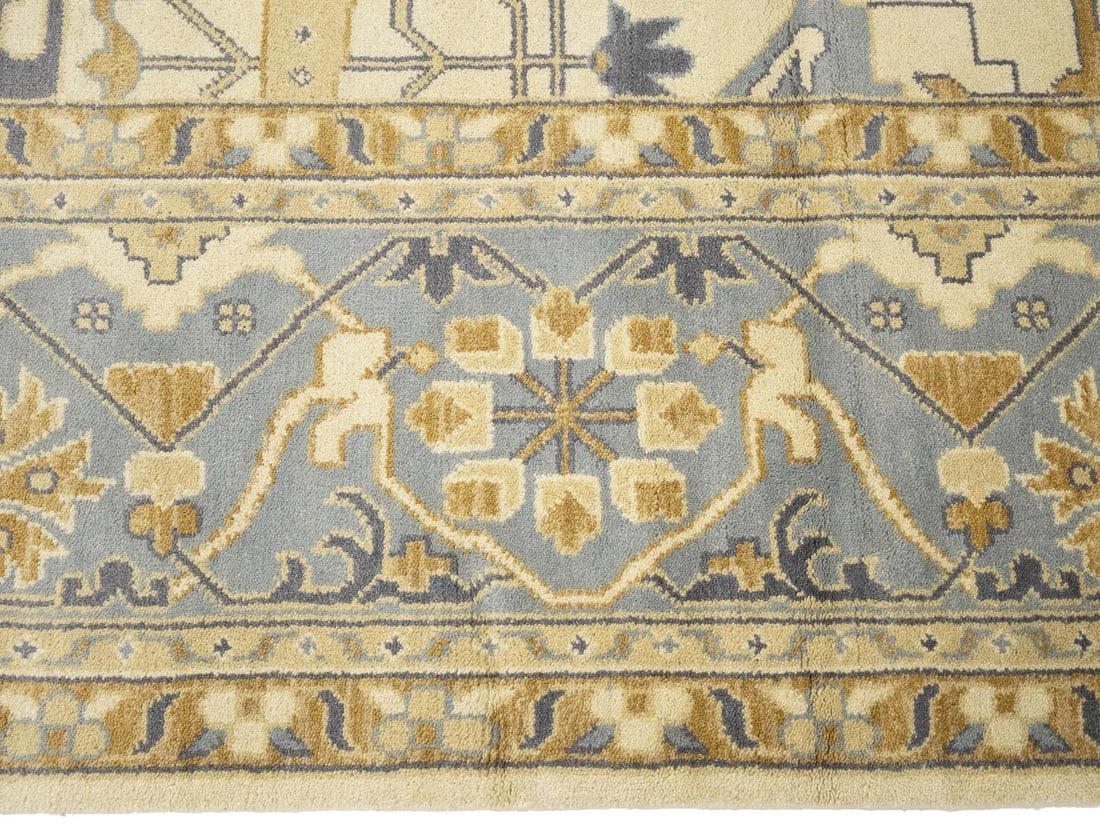Ivory Floral Traditional 12x18 Oushak Oriental Rug - 16