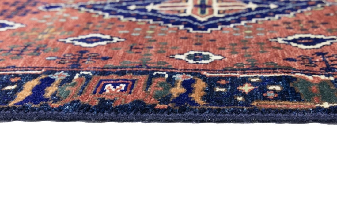 Rust & Navy Tribal 3X8 Indo-Joshaghan Oriental Runner Rug - 14
