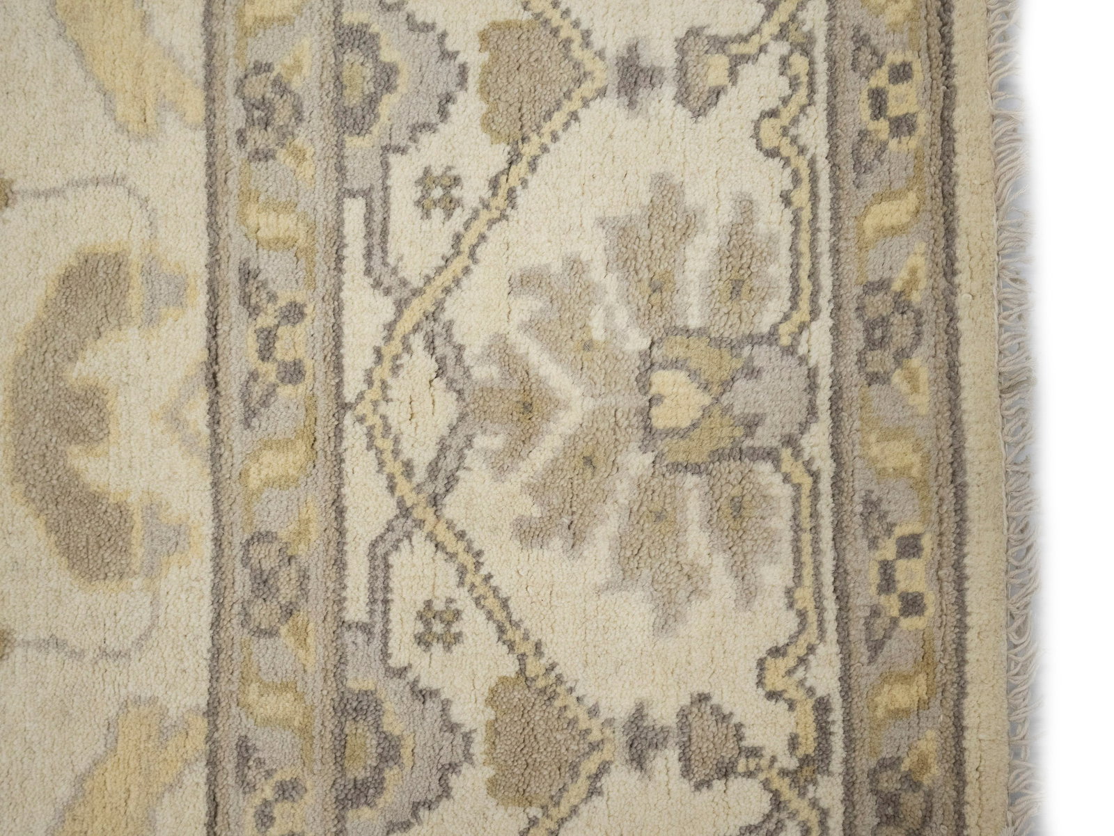 Cream Floral 8X16 Oushak Oriental Rug - 12