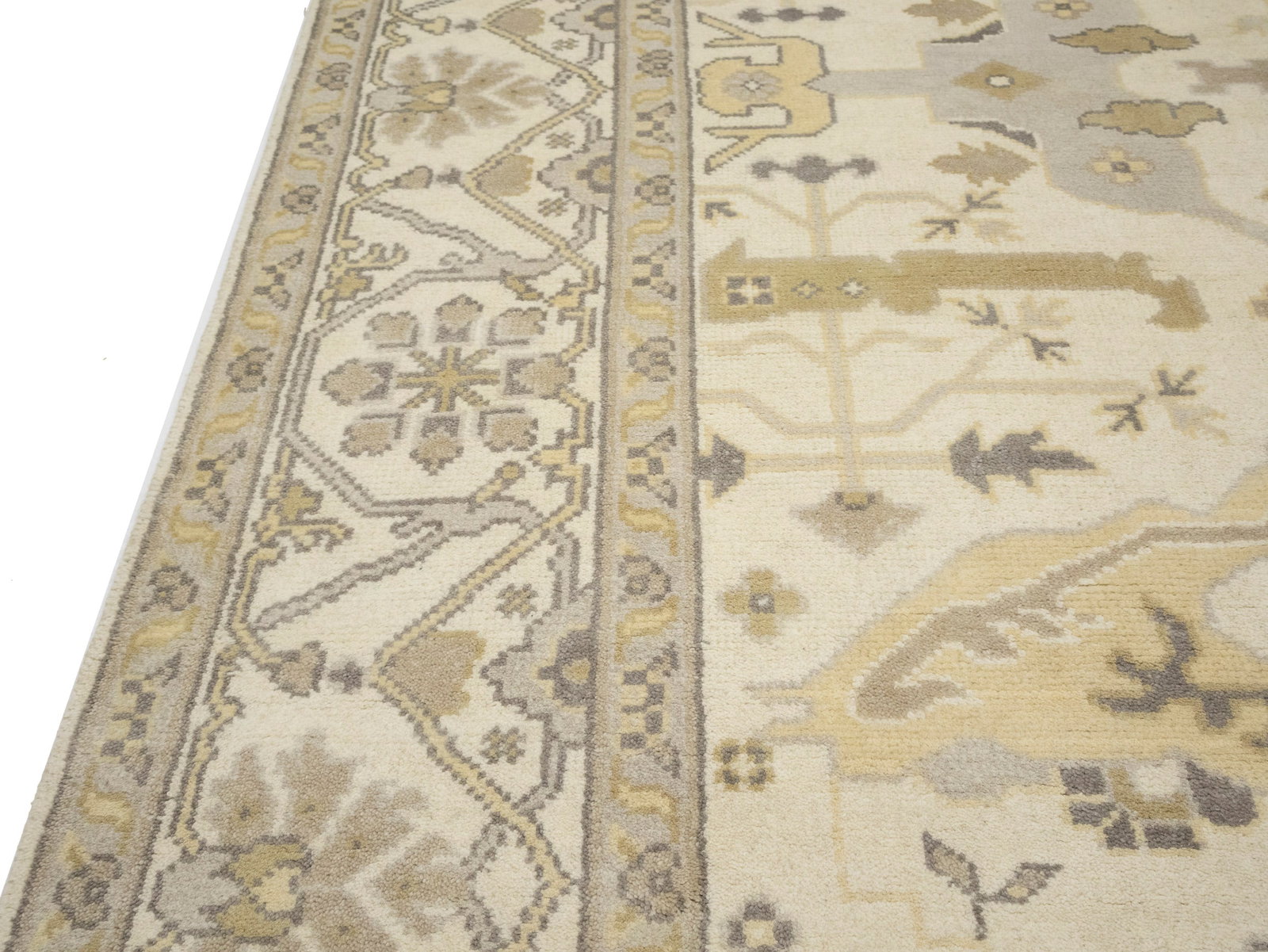 Cream Floral 8X16 Oushak Oriental Rug - 14