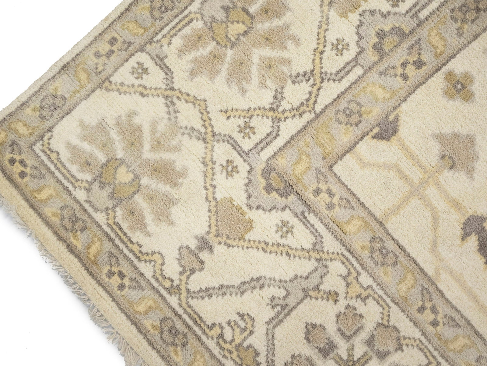 Cream Floral 8X16 Oushak Oriental Rug - 15