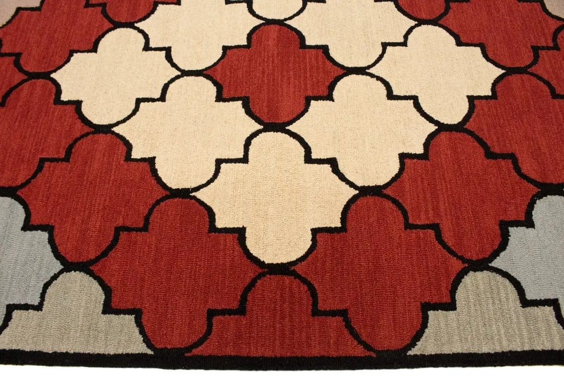 Multicolored Trellis 5X8 Hand-Tufted Modern Rug - 10