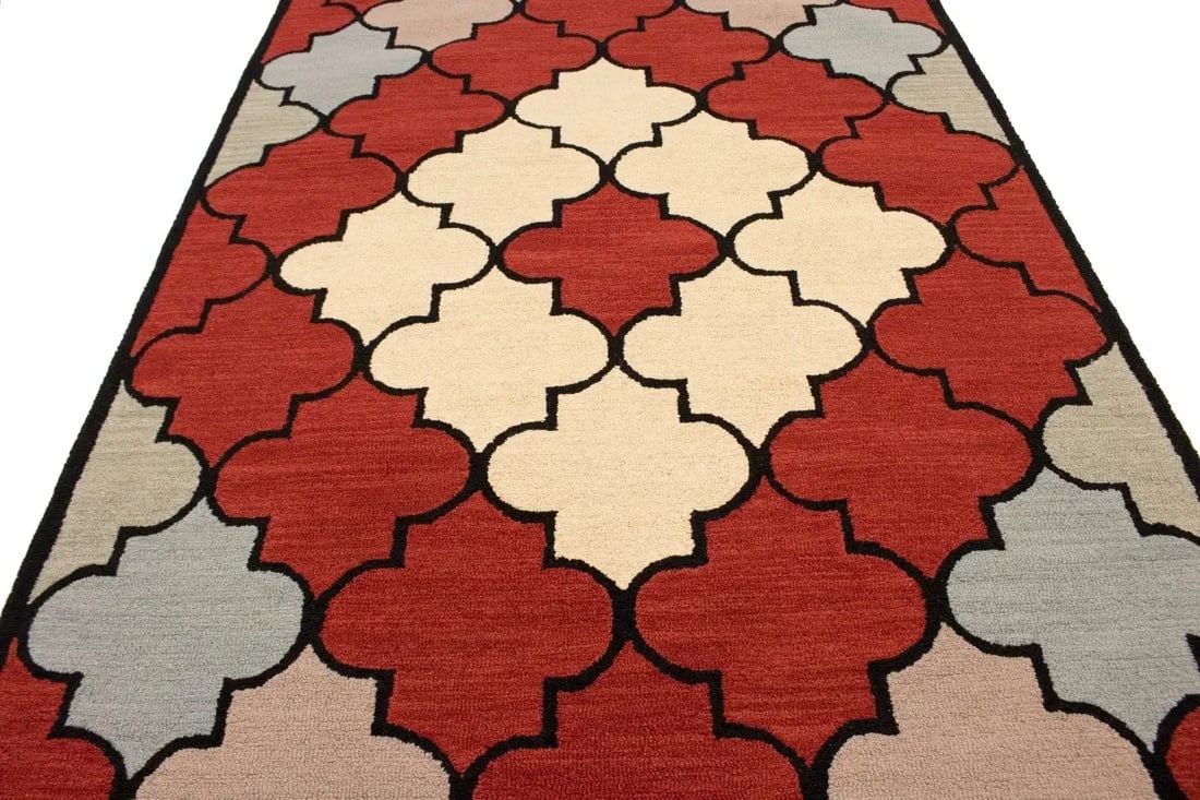 Multicolored Trellis 5X8 Hand-Tufted Modern Rug - 11