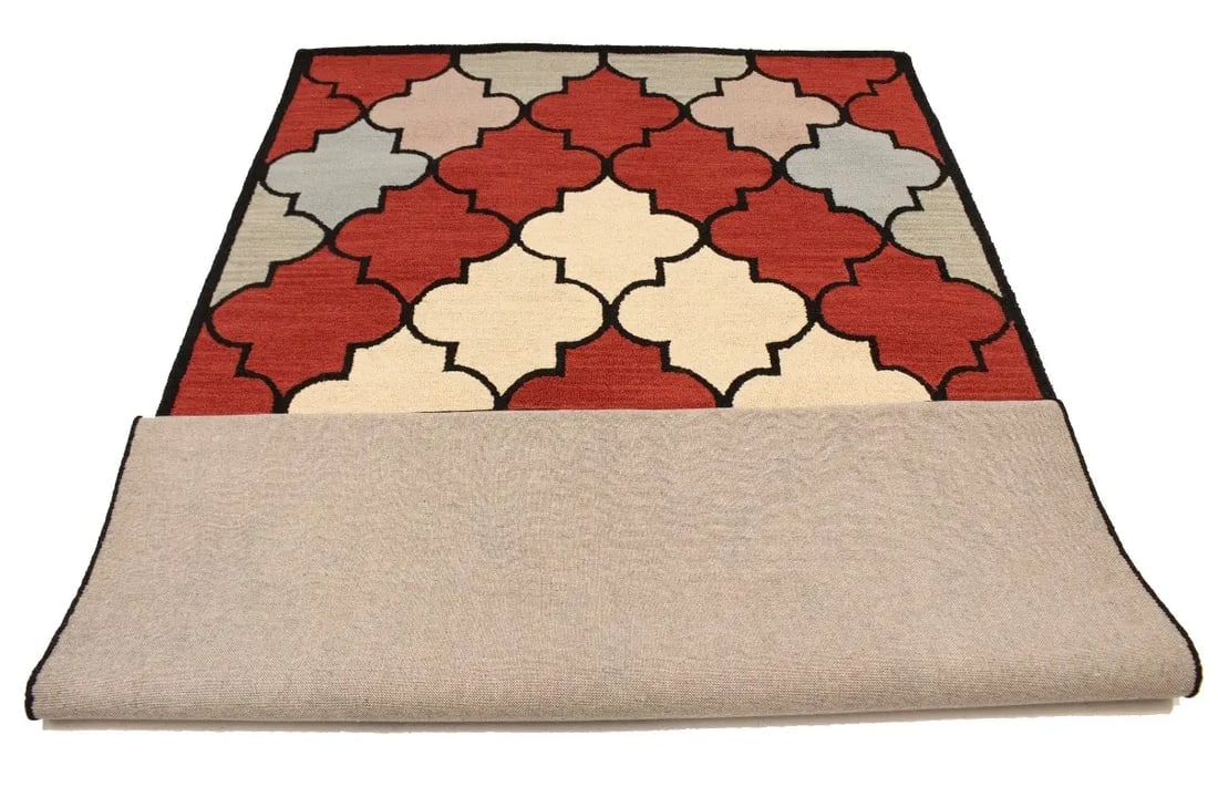 Multicolored Trellis 5X8 Hand-Tufted Modern Rug - 14