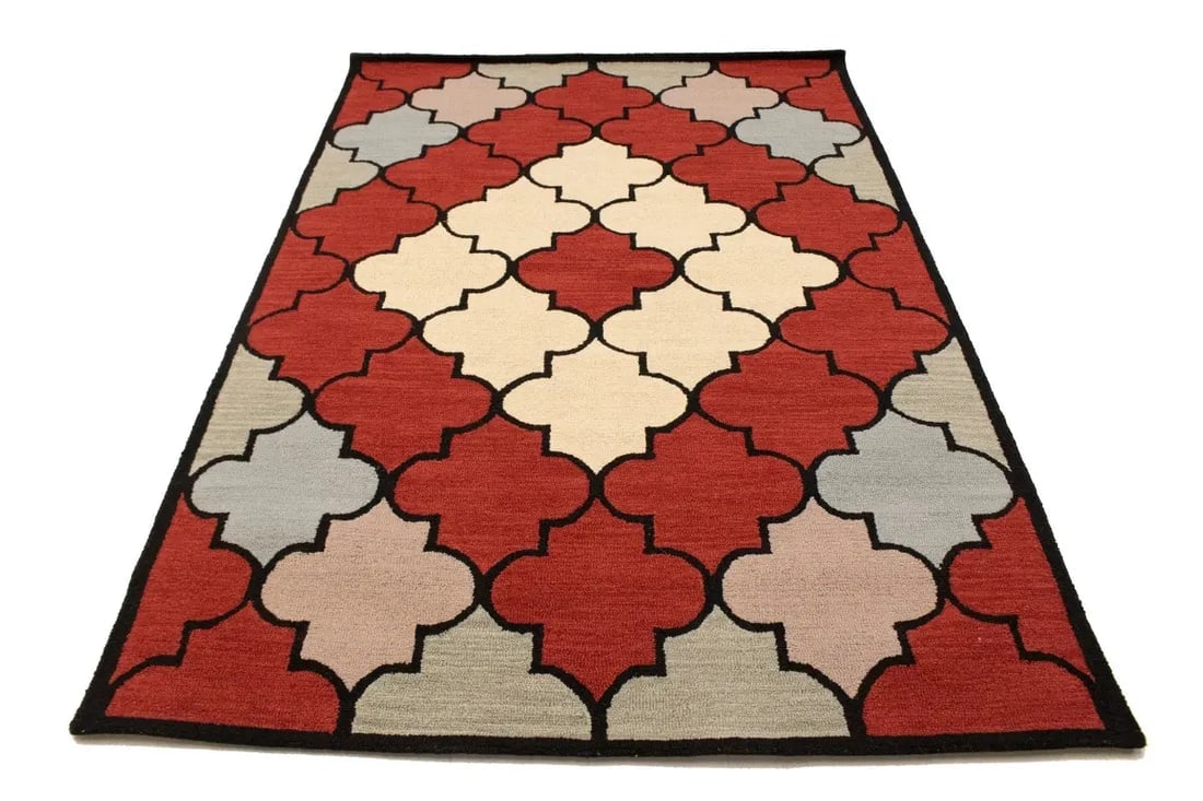 Multicolored Trellis 5X8 Hand-Tufted Modern Rug - 3