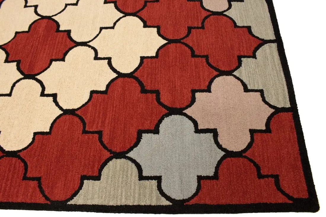 Multicolored Trellis 5X8 Hand-Tufted Modern Rug - 8