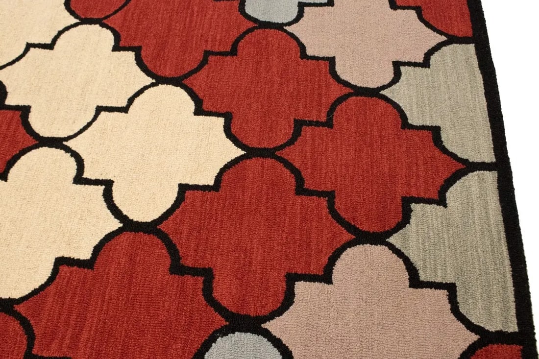 Multicolored Trellis 5X8 Hand-Tufted Modern Rug - 9