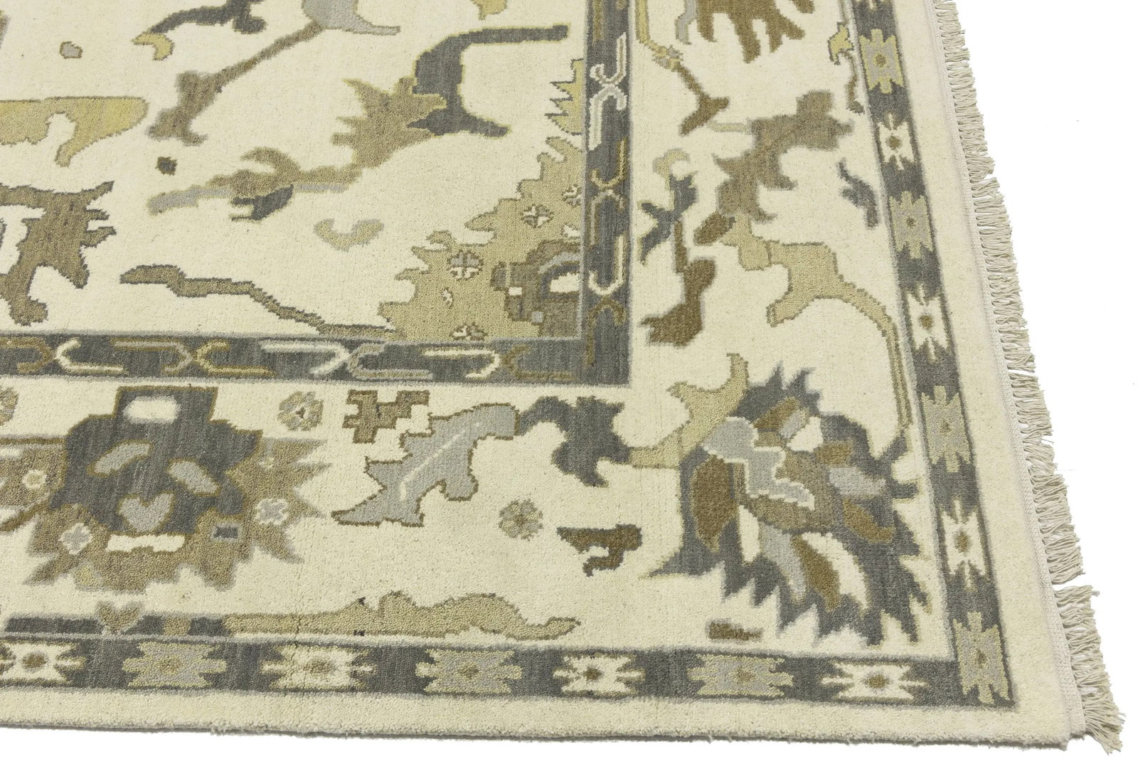 Muted Colors Transitional Floral 9X12 Oushak Chobi Oriental Rug - 10