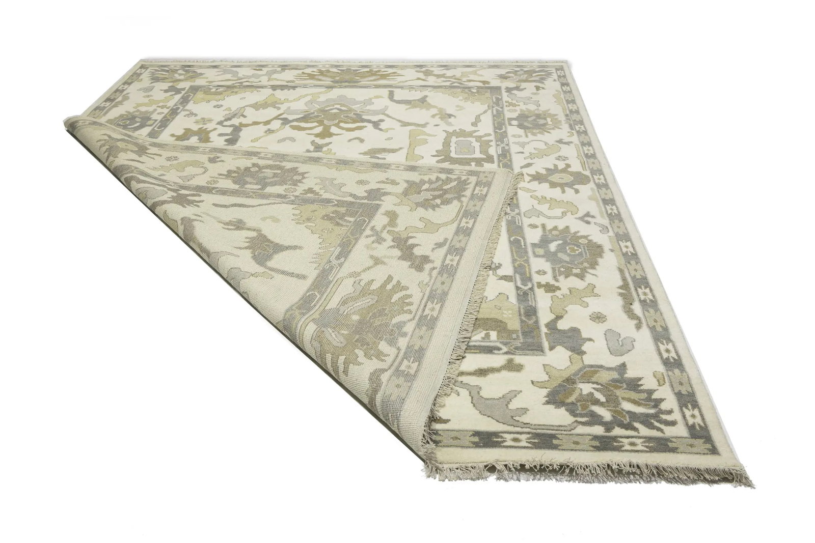 Muted Colors Transitional Floral 9X12 Oushak Chobi Oriental Rug - 15