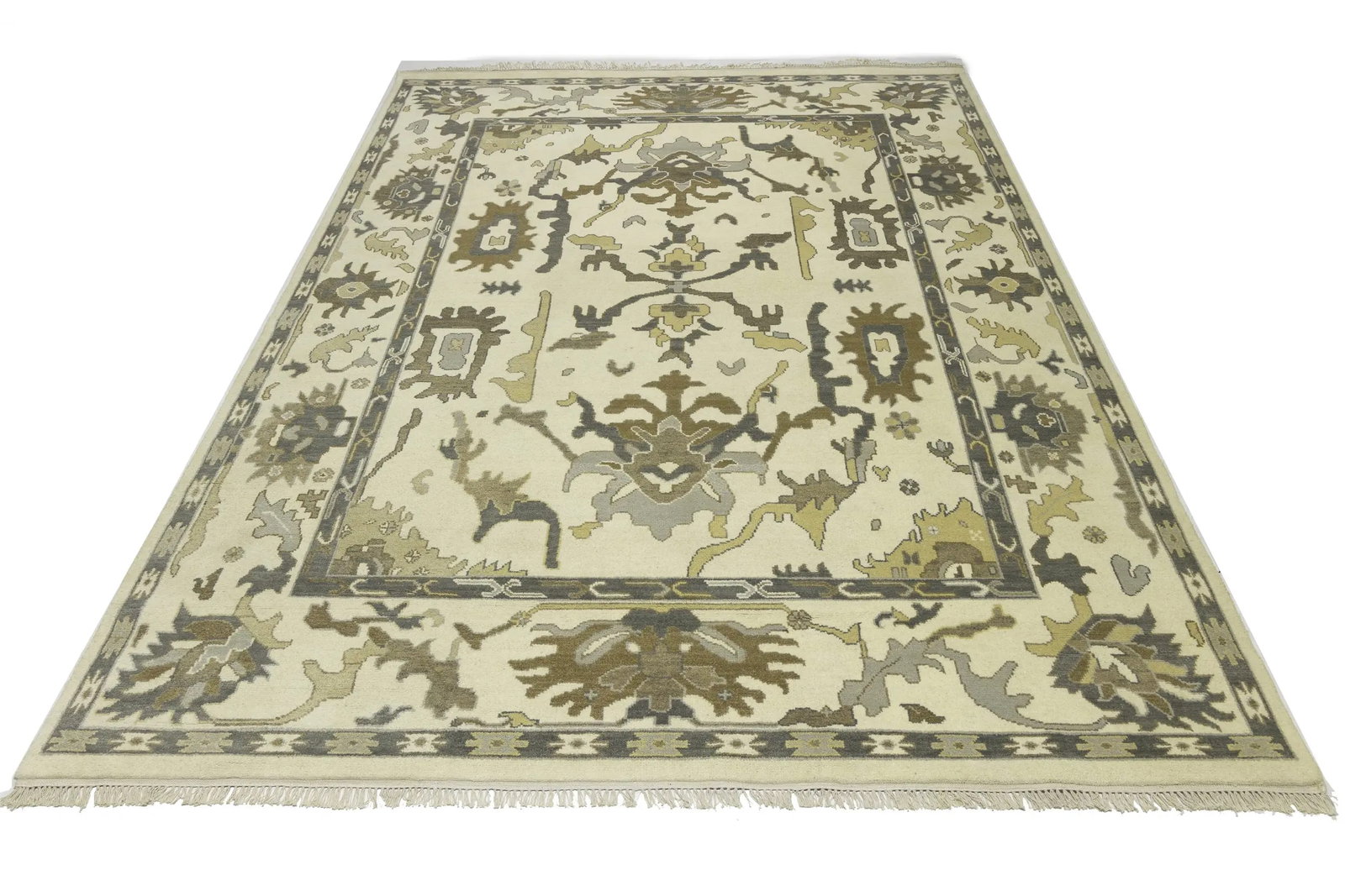 Muted Colors Transitional Floral 9X12 Oushak Chobi Oriental Rug - 2