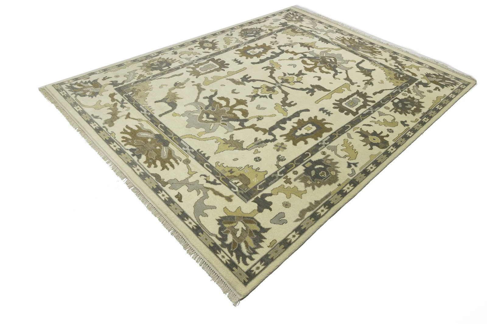 Muted Colors Transitional Floral 9X12 Oushak Chobi Oriental Rug - 3