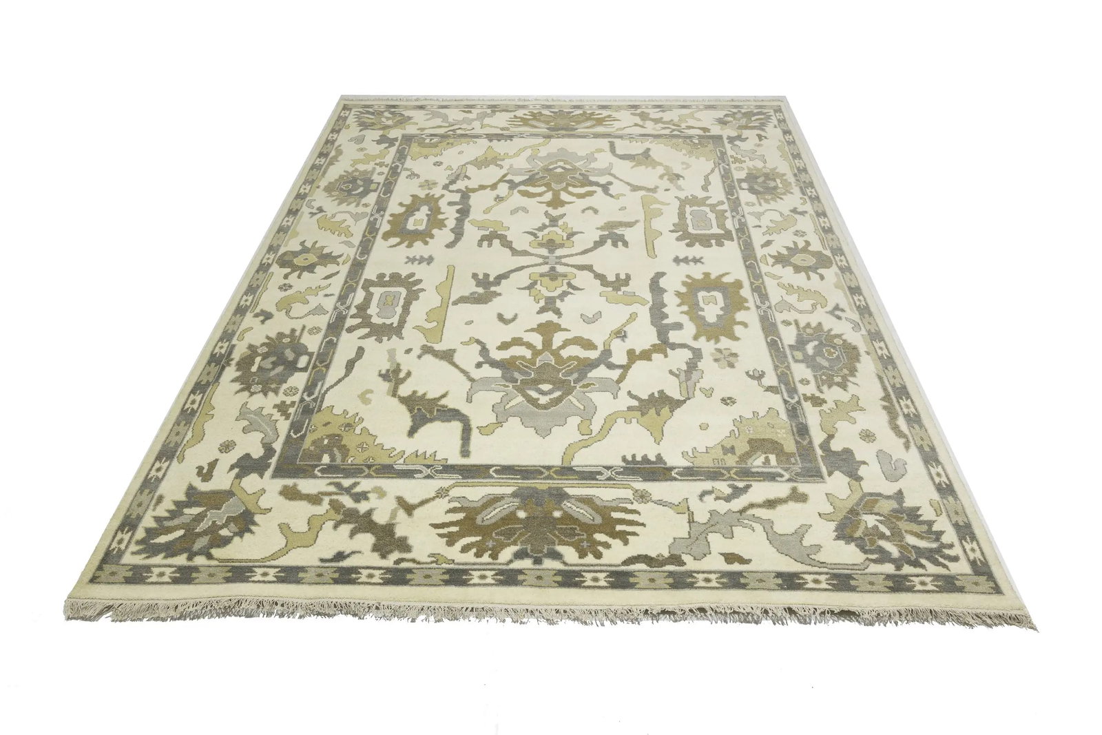 Muted Colors Transitional Floral 9X12 Oushak Chobi Oriental Rug - 4