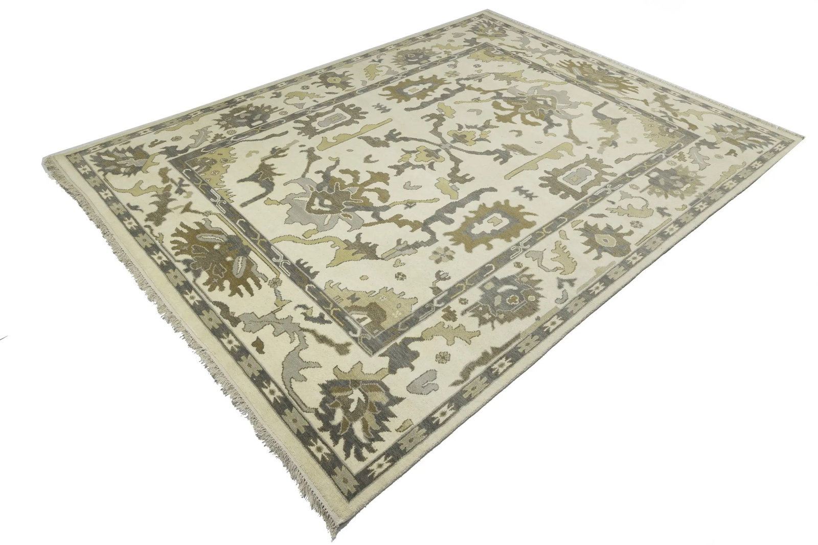 Muted Colors Transitional Floral 9X12 Oushak Chobi Oriental Rug - 5