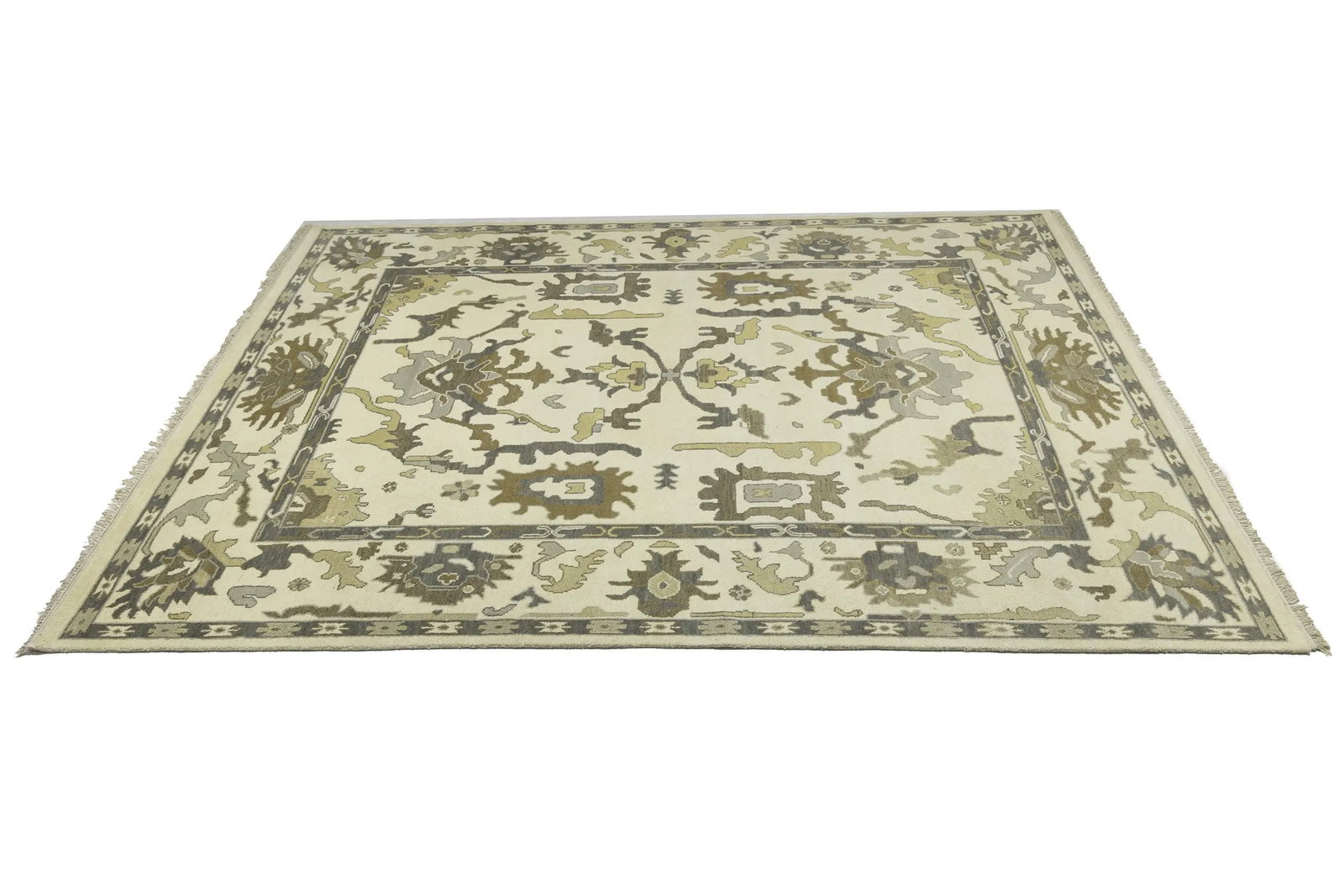 Muted Colors Transitional Floral 9X12 Oushak Chobi Oriental Rug - 6
