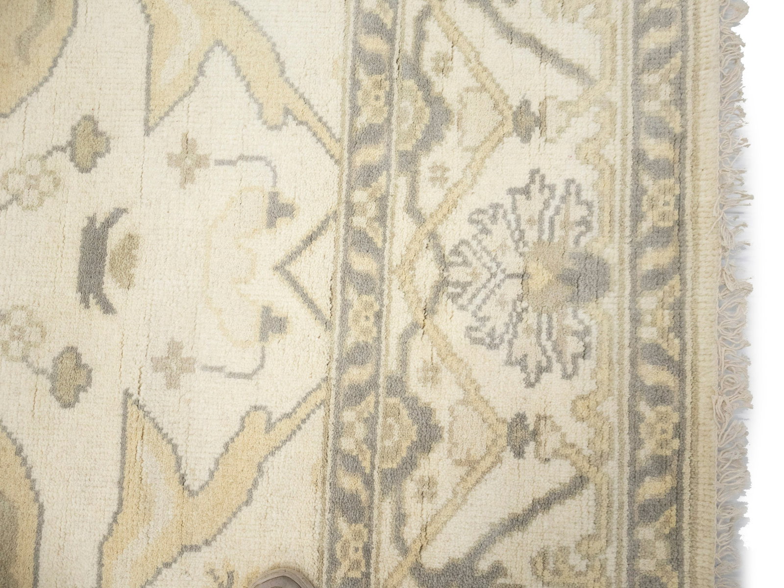Cream Floral 8X16 Oushak Oriental Rug - 14