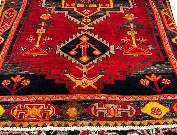 Hand Knotted Persian Luri Tribal Wool Red Oriental Area Rug 5'5" x 7'9" - 3