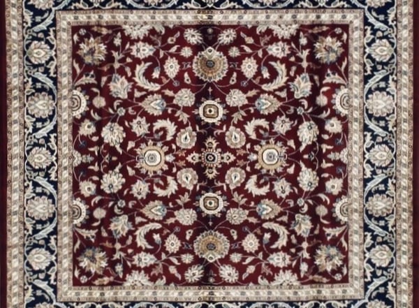 Hand Knotted Indo-Tabriz Red Wool Oriental Area Rug Carpet 7'9" x 8' - 3