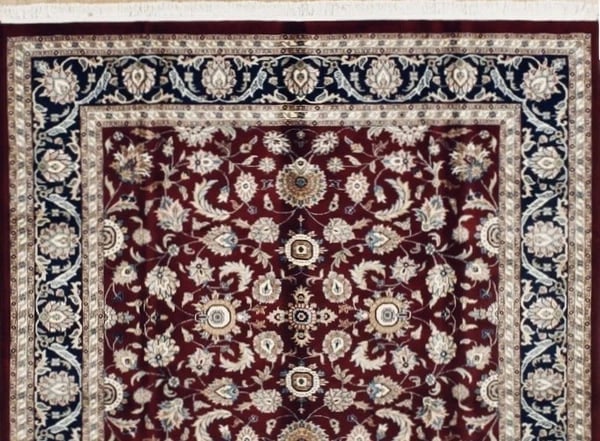 Hand Knotted Indo-Tabriz Red Wool Oriental Area Rug Carpet 7'9" x 8' - 4