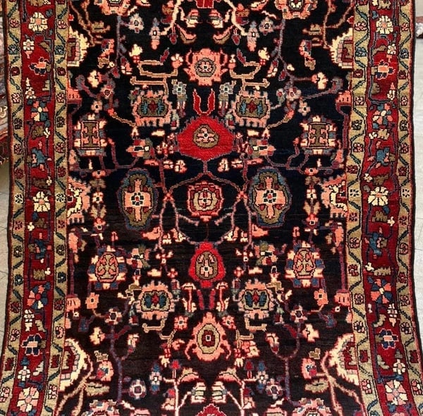 Hand Knotted Persian Tribal Wool Navy Nannaj Oriental Rug 4'6" x 7'10" - 10