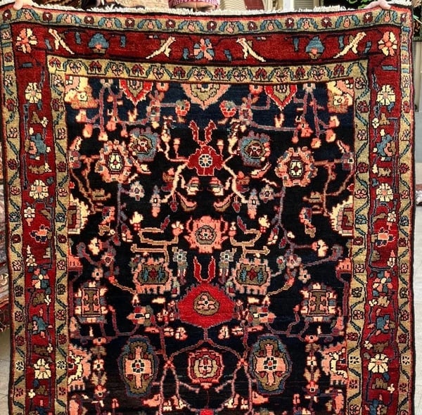 Hand Knotted Persian Tribal Wool Navy Nannaj Oriental Rug 4'6" x 7'10" - 11