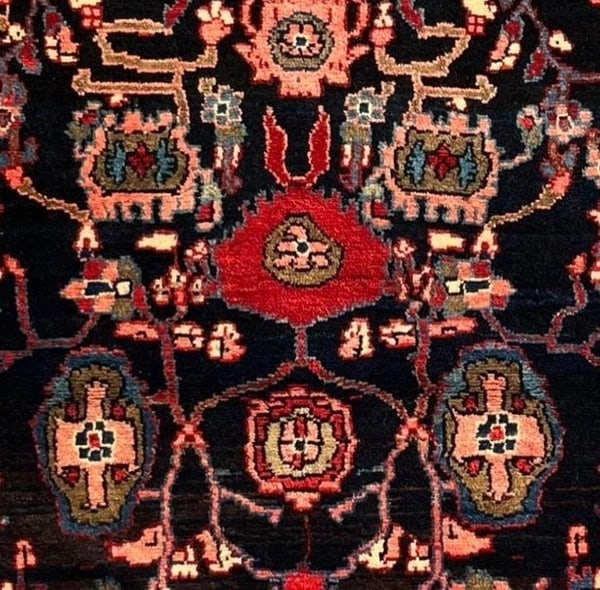Hand Knotted Persian Tribal Wool Navy Nannaj Oriental Rug 4'6" x 7'10" - 12