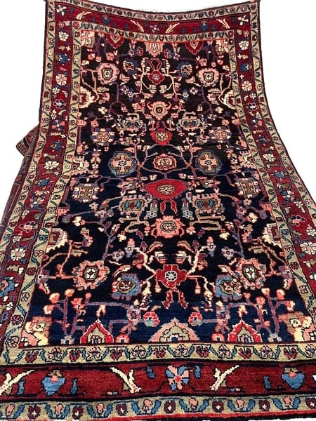 Hand Knotted Persian Tribal Wool Navy Nannaj Oriental Rug 4'6" x 7'10" - 4